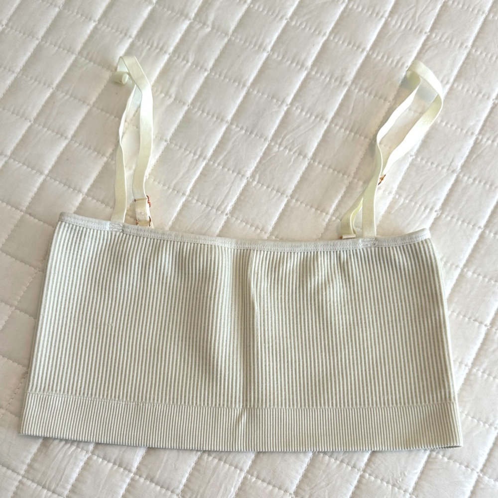 Spiritual Gangster Cream Ribbed Bandeau